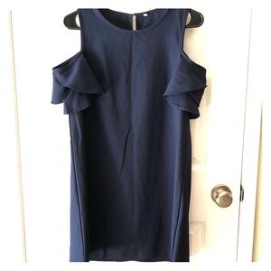 Blue off-shoulder dress